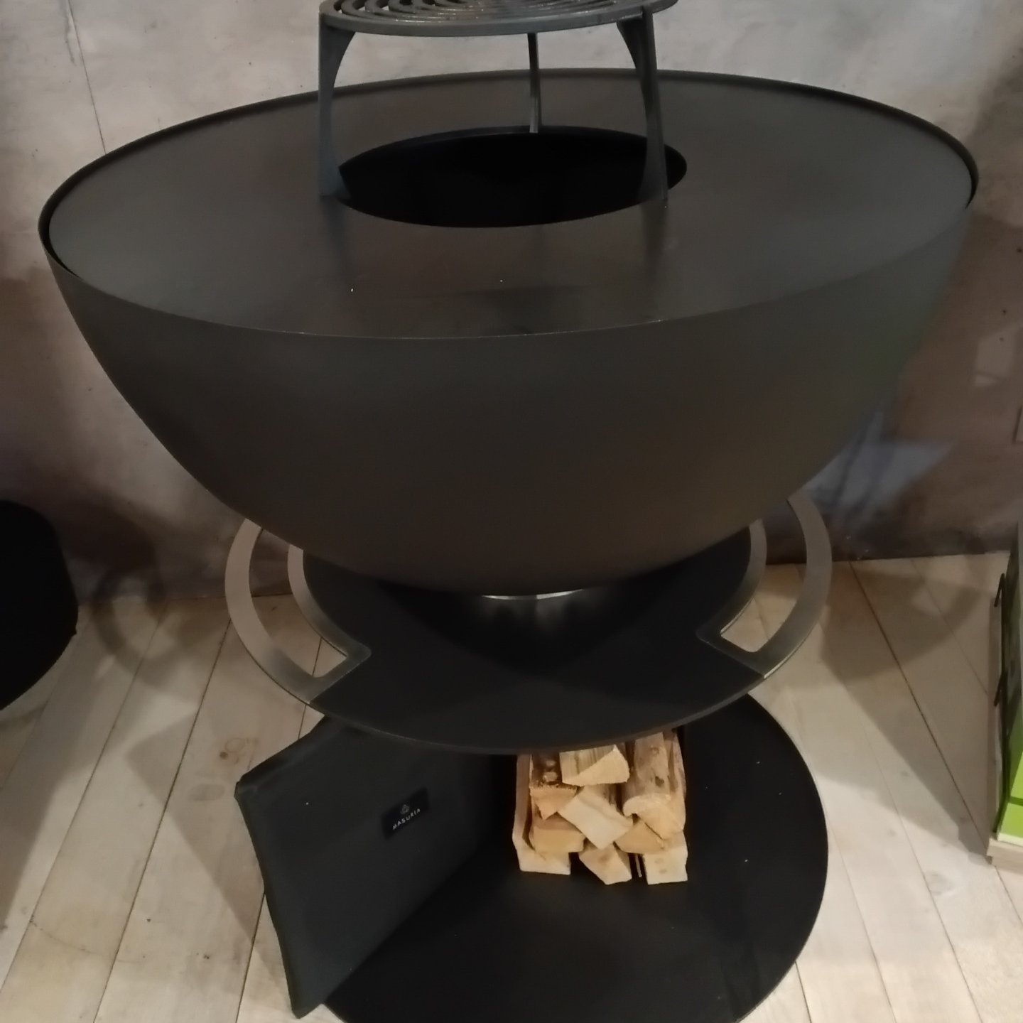 GRILLSTADL FireBowl, Grillplatte Stilo 1000,  Black-Designgrill mit offenem Sockel 