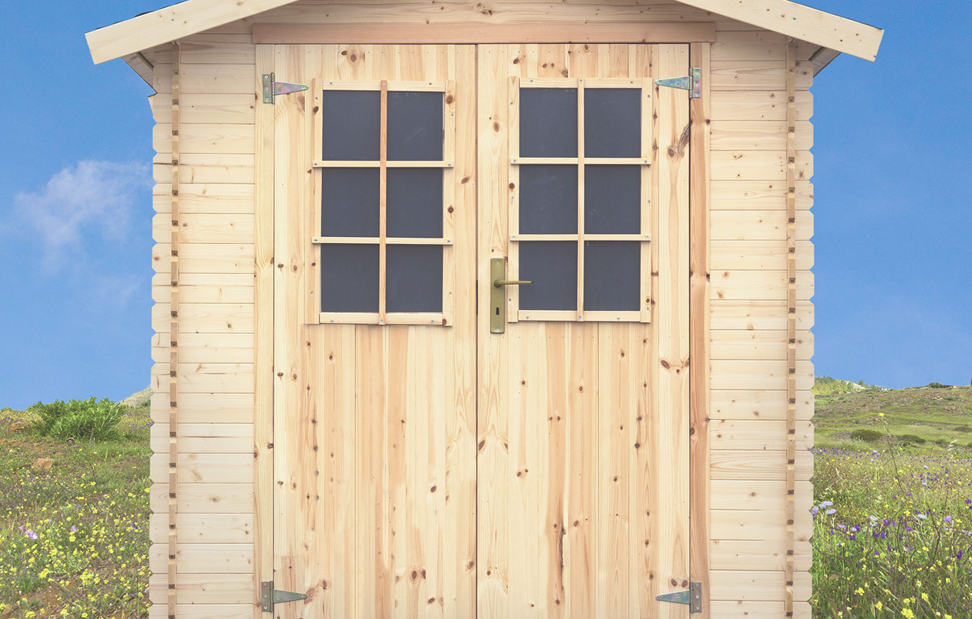 Ein einfacher Geräteschuppen aus Holz